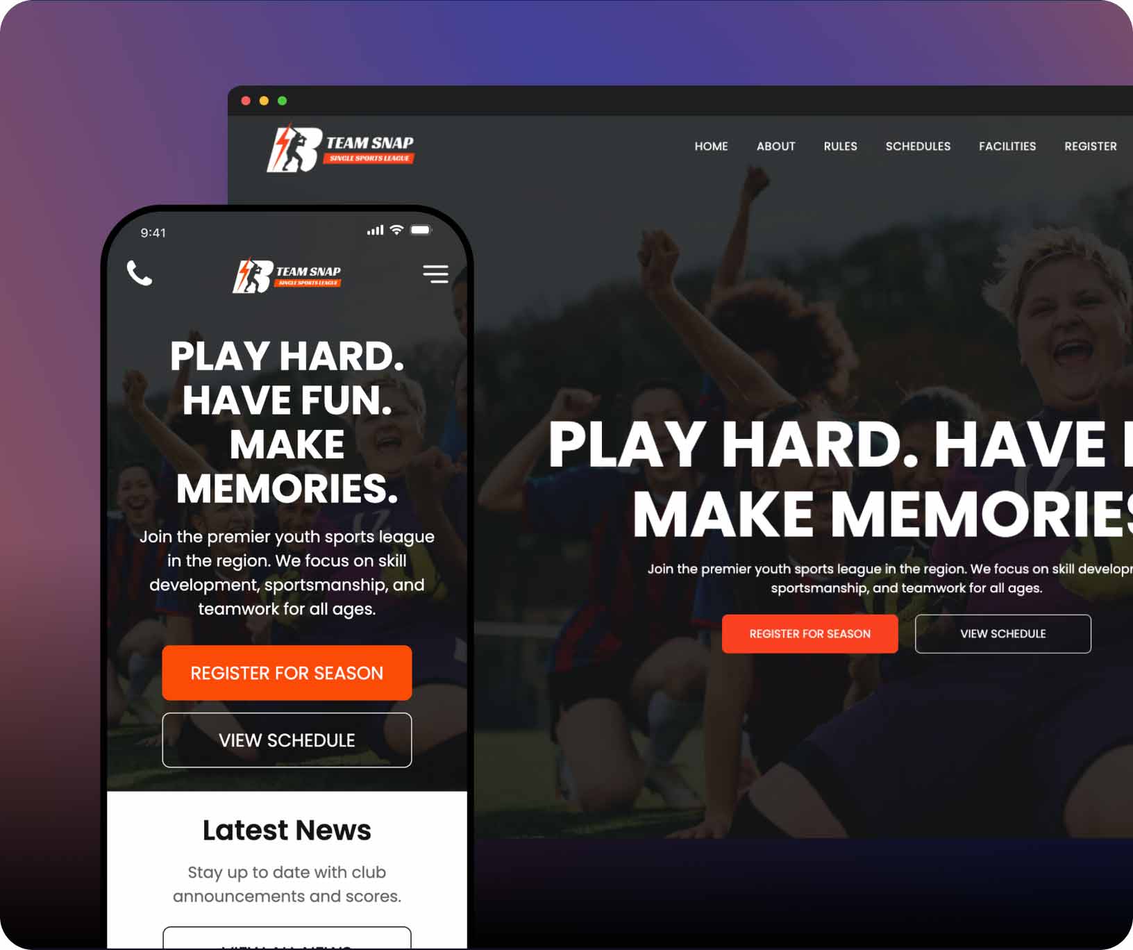 TeamSnap ONE Website Template